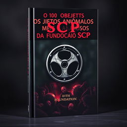 A dark and eerie book cover featuring a foreboding atmosphere, with a striking illustration of the SCP Foundation logo prominently placed in the center