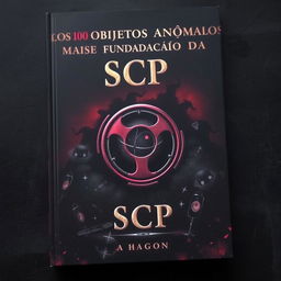 A dark and eerie book cover featuring a foreboding atmosphere, with a striking illustration of the SCP Foundation logo prominently placed in the center