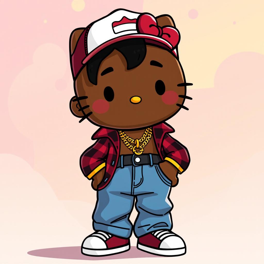 An animated version of Hello Kitty's boyfriend, featuring a handsome dark-skinned character