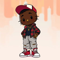 An animated version of Hello Kitty's boyfriend, featuring a handsome dark-skinned character