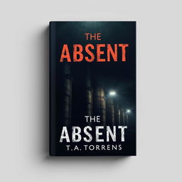 A striking book cover design for a dystopian novel titled 'The Absent' by T