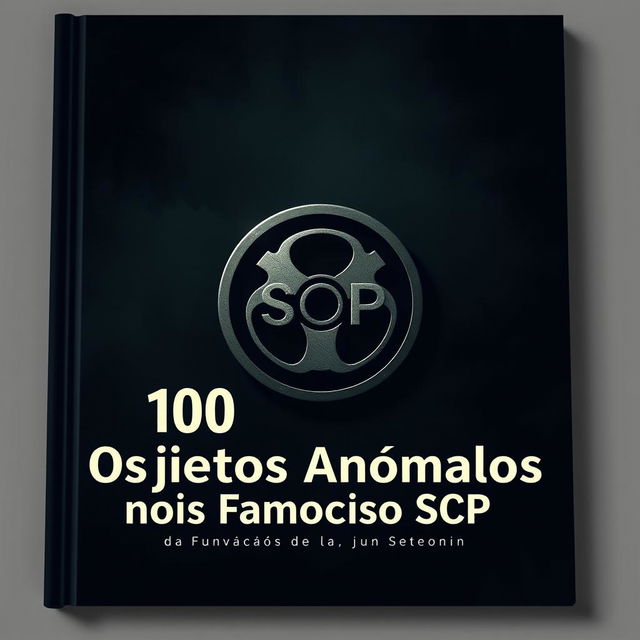 A dark and atmospheric book cover featuring the SCP Foundation logo prominently in the center