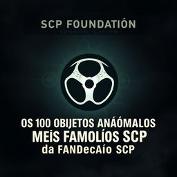 A dark and atmospheric book cover featuring the SCP Foundation logo prominently in the center