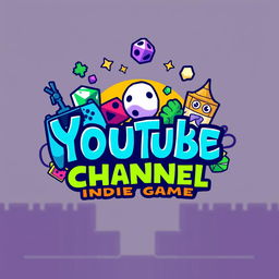 A vibrant and artistic logo design for a YouTube channel focused on indie games and RPGs