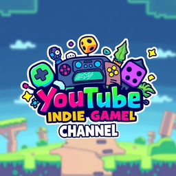 A vibrant and artistic logo design for a YouTube channel focused on indie games and RPGs