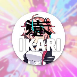 A vibrant and stylish icon for a Discord server featuring an anime girl with large expressive eyes and colorful hair