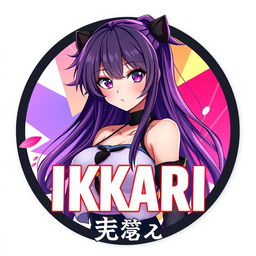 An eye-catching Discord server icon featuring an anime grown woman with long, flowing hair and striking, expressive eyes