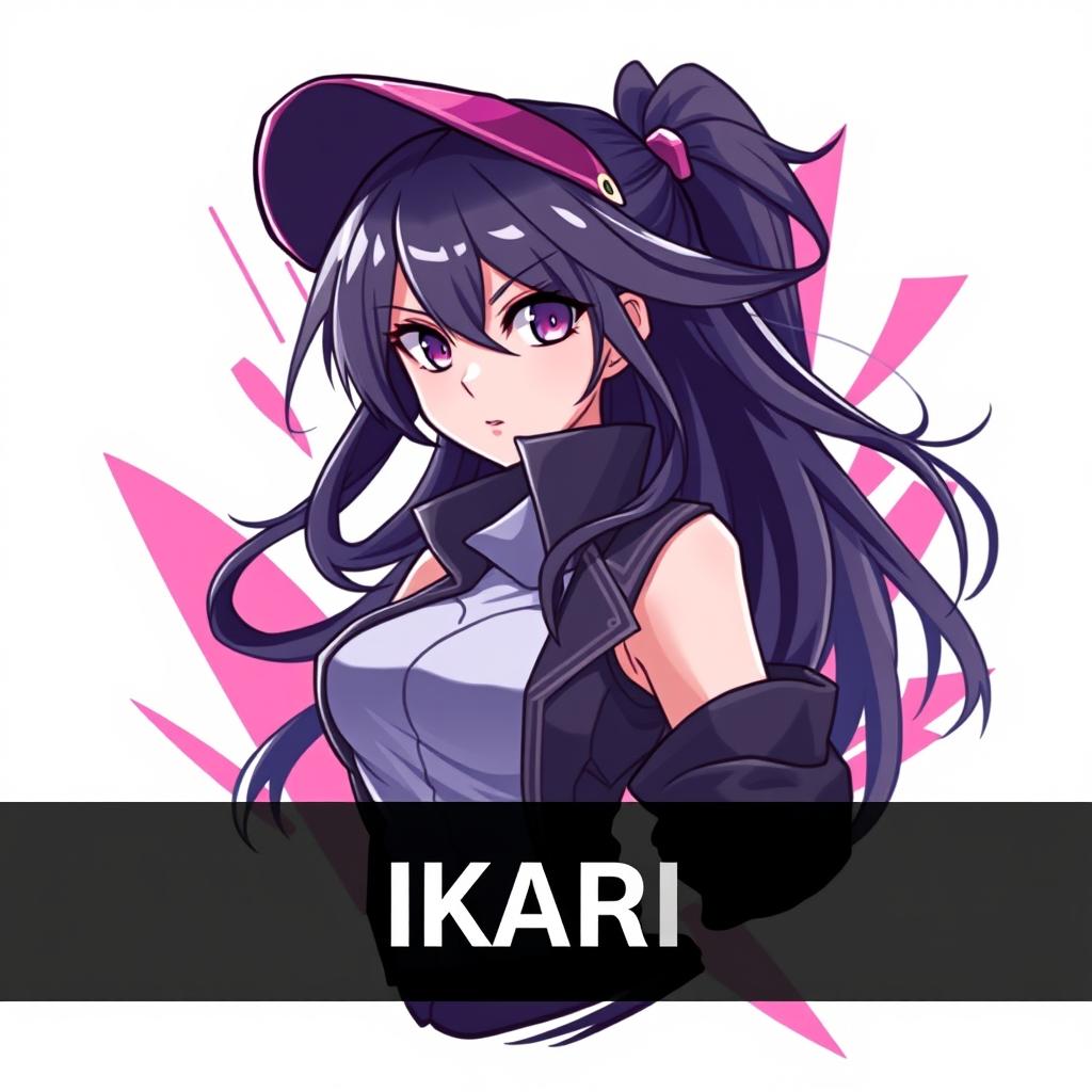A dynamic Discord server icon featuring an anime grown woman with long, flowing hair and expressive eyes