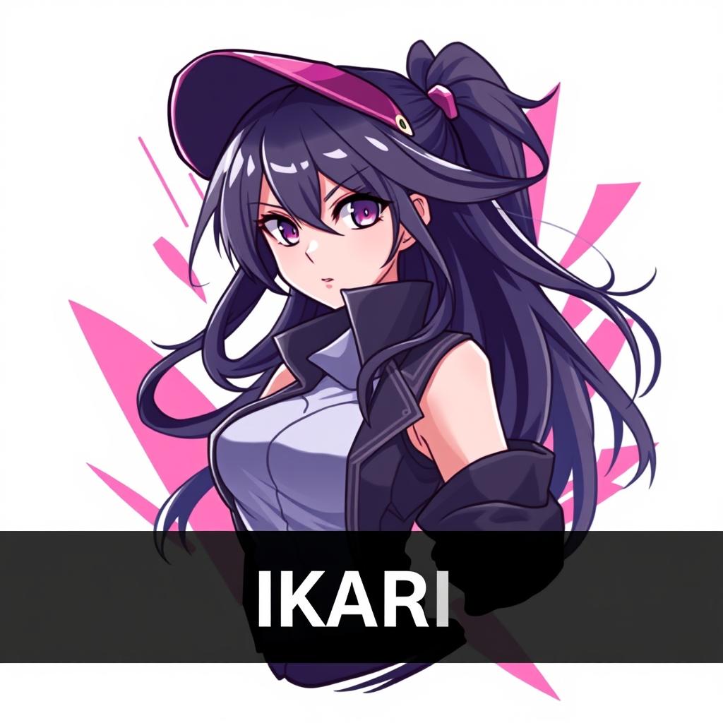 A dynamic Discord server icon featuring an anime grown woman with long, flowing hair and expressive eyes