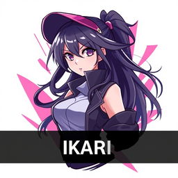 A dynamic Discord server icon featuring an anime grown woman with long, flowing hair and expressive eyes