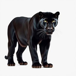 A stunning, raw photograph of a majestic black panther, featuring its powerful stance and sleek fur in striking detail