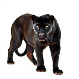 A stunning, raw photograph of a majestic black panther, featuring its powerful stance and sleek fur in striking detail