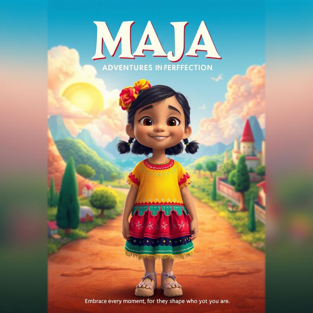 A Mexican girl named Maja, often overlooked in her grade, joyfully explores a colorful parallel universe where everyone appears friendly and filled with positivity