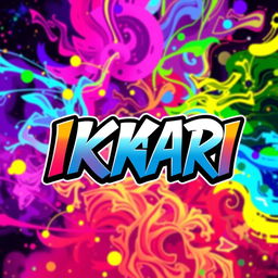 An eye-catching Discord server icon featuring a vibrant anime design with a stylized representation of the word 'IKARI' prominently displayed