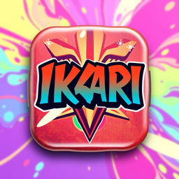 An eye-catching Discord server icon featuring a vibrant anime design with a stylized representation of the word 'IKARI' prominently displayed