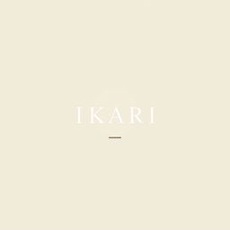 A minimalist anime-themed design featuring the text 'IKARI' prominently displayed