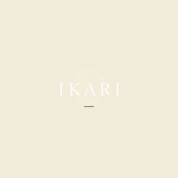 A minimalist anime-themed design featuring the text 'IKARI' prominently displayed