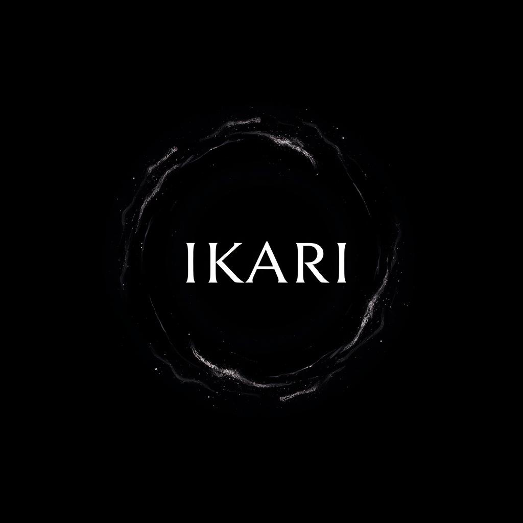 An exquisite anime-themed design showcasing the text 'IKARI' prominently in the center