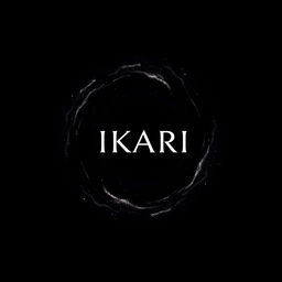 An exquisite anime-themed design showcasing the text 'IKARI' prominently in the center