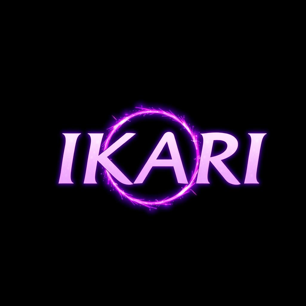 A captivating anime-inspired design featuring the text 'IKARI' styled prominently in a modern, sleek font