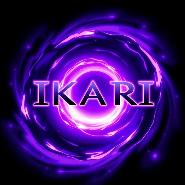 A captivating anime-inspired design featuring the text 'IKARI' styled prominently in a modern, sleek font