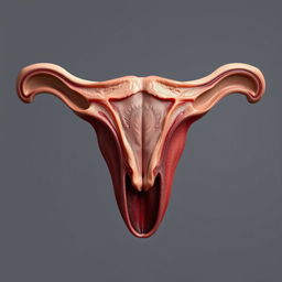 A realistic and detailed depiction of a female vulva, highlighting the natural and anatomical features with precision