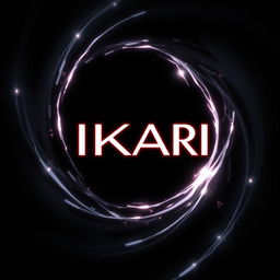 An eye-catching anime-inspired design prominently featuring the text 'IKARI' in a sleek, modern font