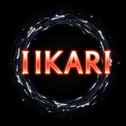 An eye-catching anime-inspired design prominently featuring the text 'IKARI' in a sleek, modern font