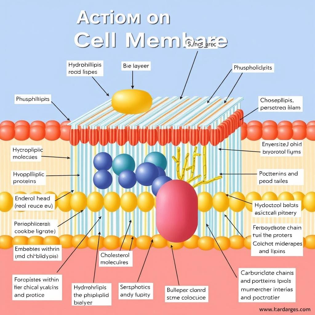 A detailed and informative illustration of the composition of the cell membrane