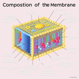 A detailed and informative illustration of the composition of the cell membrane