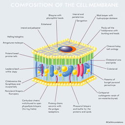 A detailed and informative illustration of the composition of the cell membrane