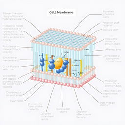 A detailed and informative illustration of the composition of the cell membrane