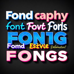 A visually striking and creative styling of various fonts, showcasing a plethora of types including serif, sans-serif, script, and decorative styles