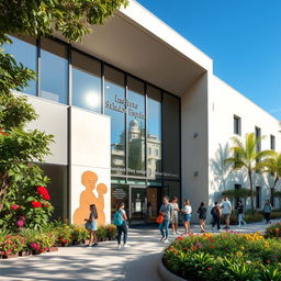 An exterior view of the Instituto Salvador Espriu, showcasing its modern architectural design