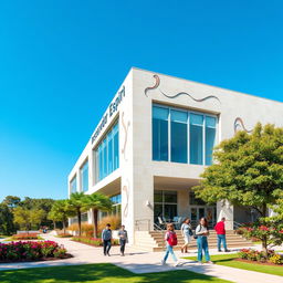 A scenic view of the Instituto Salvador Espriu, showcasing its contemporary architectural style