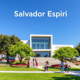 A scenic view of the Instituto Salvador Espriu, showcasing its contemporary architectural style