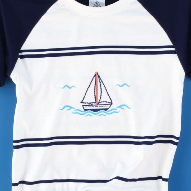 A stylish yacht-themed t-shirt featuring a nautical design