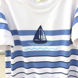 A stylish yacht-themed t-shirt featuring a nautical design