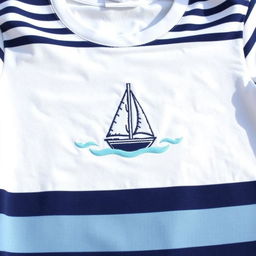 A stylish yacht-themed t-shirt featuring a nautical design