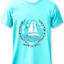 A yacht-themed t-shirt design inspired by the concept of 'world peace'