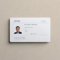 A professional-looking identification card with the name 'José' clearly displayed in elegant font on a sleek, modern design.