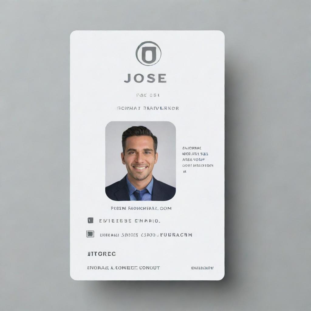 A professional-looking identification card with the name 'José' clearly displayed in elegant font on a sleek, modern design.