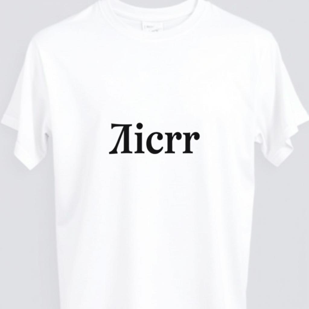 A plain white t-shirt featuring the word 'Мир' (meaning 'World' or 'Peace' in Russian) prominently displayed in stylish, bold black lettering across the chest