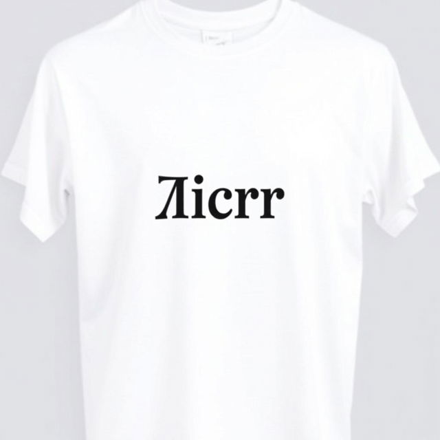 A plain white t-shirt featuring the word 'Мир' (meaning 'World' or 'Peace' in Russian) prominently displayed in stylish, bold black lettering across the chest