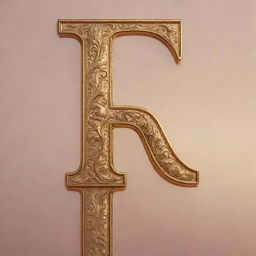 A magnificent capital letter K embossed in gold, the surface delicately reflecting a sunset.