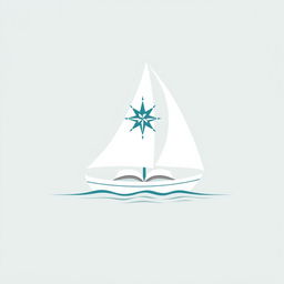 A minimalist design depicting a sailing theme infused with the power of reading