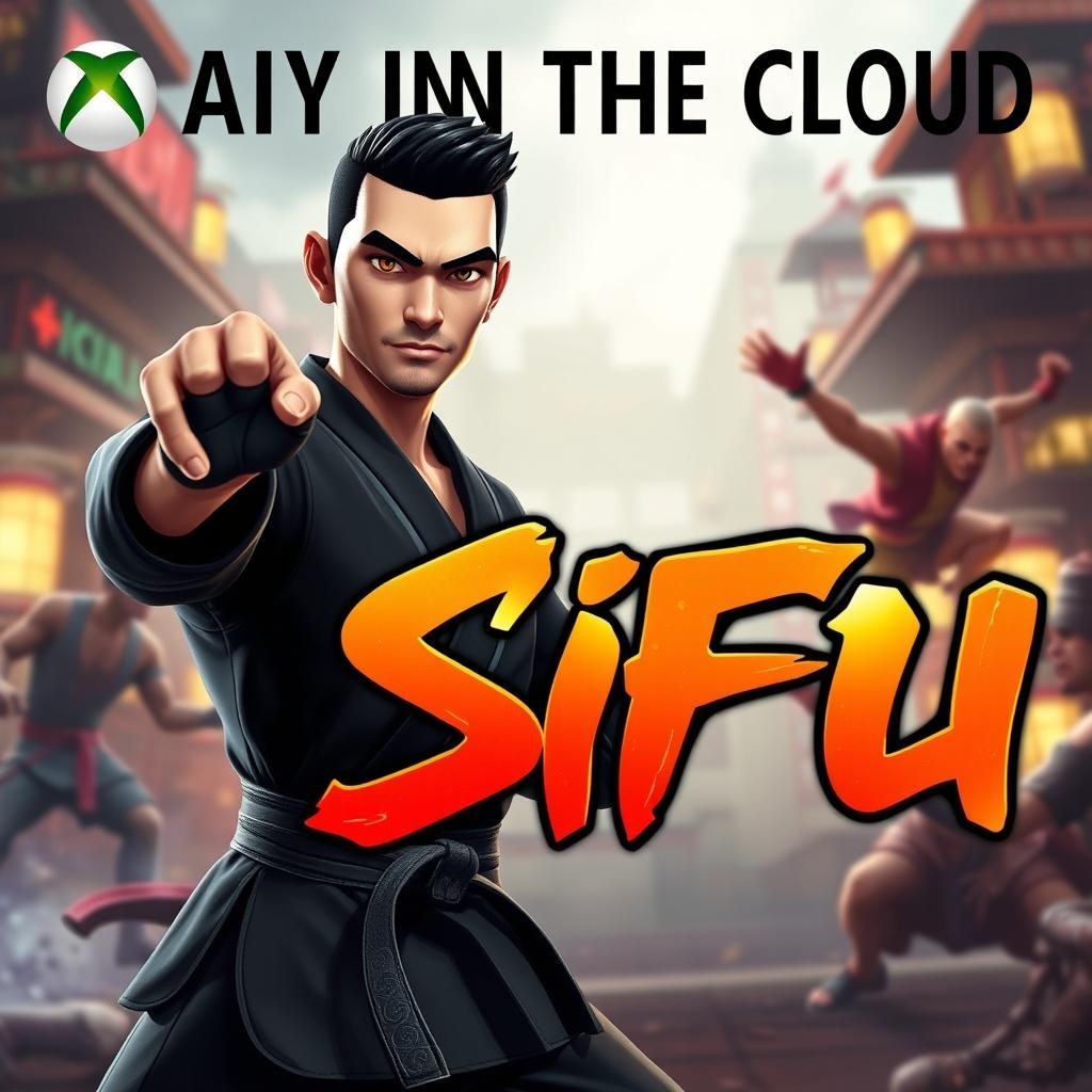 A vibrant and high-quality thumbnail for a video titled 'Playing in the Cloud: Sifu | Gameplay | Xbox Cloud Gaming 🎮🔥👾| Game Pass Ultimate