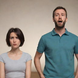 Animations are not supported; however, imagine two people, full-body view: with one person visibly upset and distraught, while the other looks on with a worried expression.