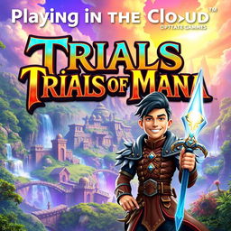 A vibrant and detailed thumbnail for a video titled 'Playing in the Cloud: Trials of Mana | Gameplay | Xbox Cloud Gaming 🎮🔥👾| Game Pass Ultimate