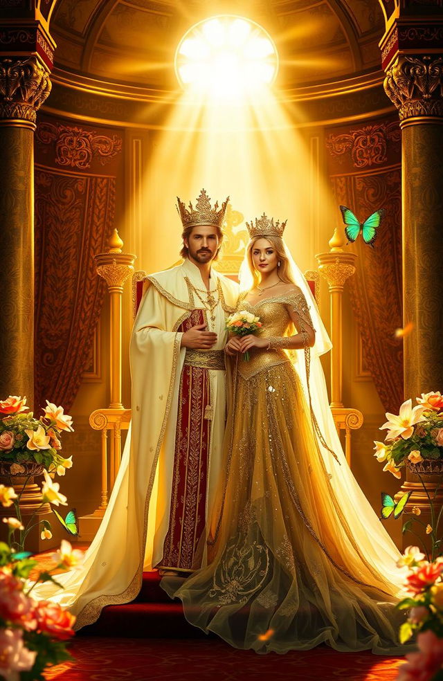 A regal and uplifting scene representing the theme 'The King and Queen Within: Maximising your youthful potential'